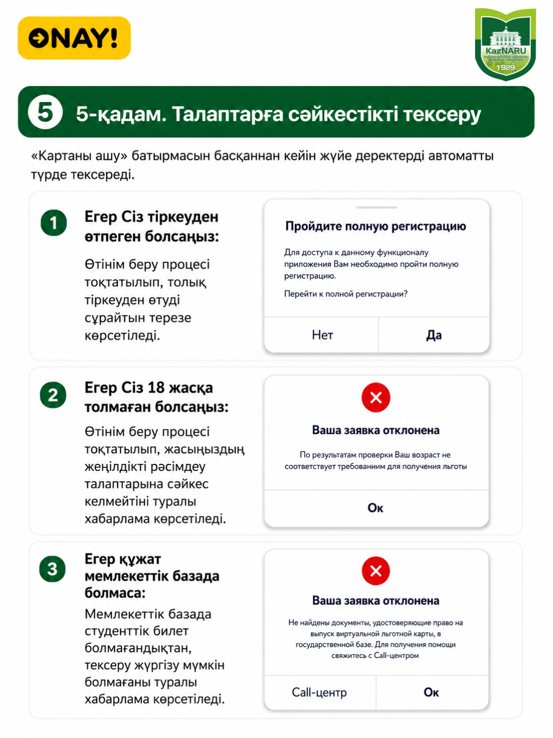 ONAY! СТУДЕНТТІК ЖОЛ ЖҮРУ КАРТАСЫН РӘСІМДЕУ ТӘРТІБІ